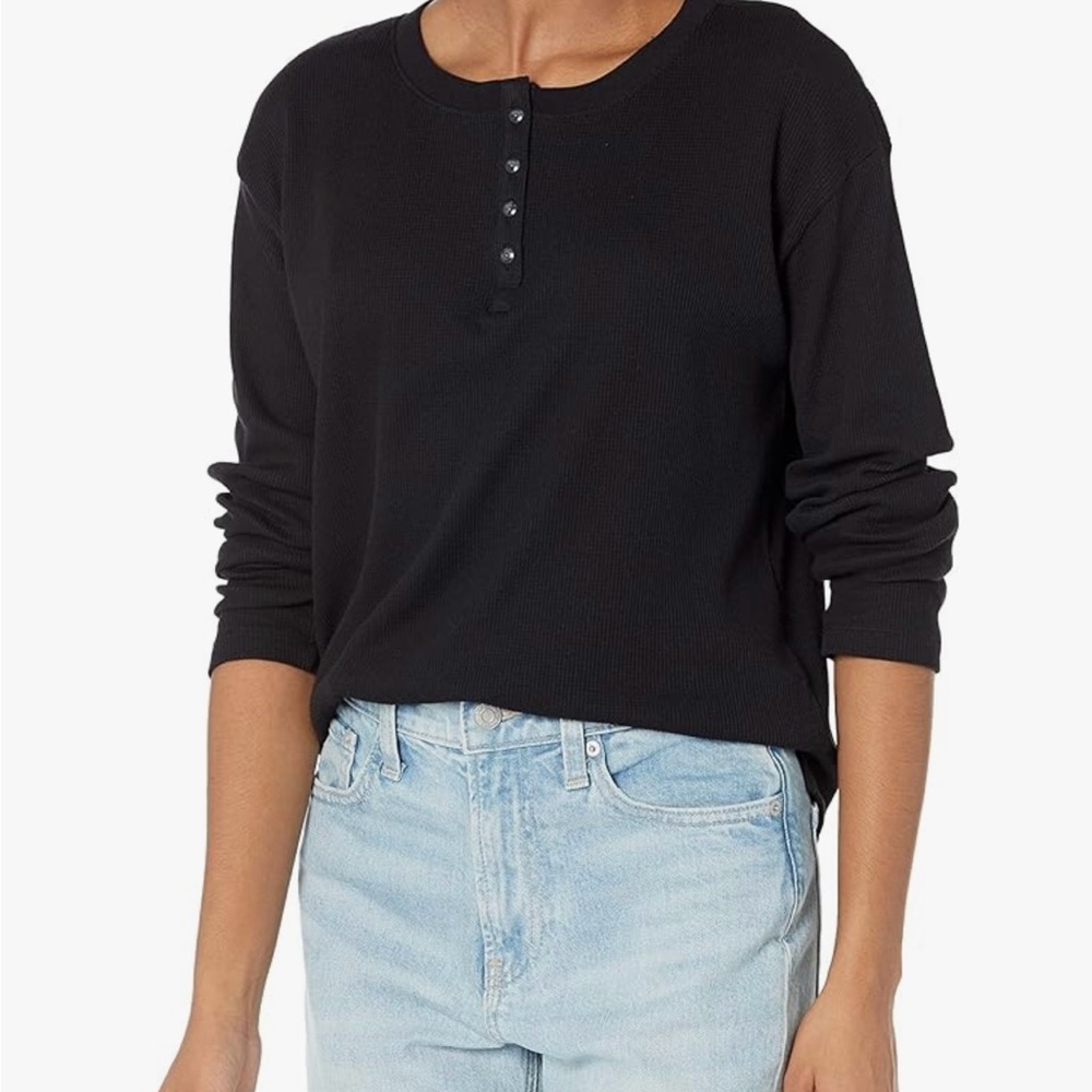 GAP Women’s Long Sleeve Waffle Henley
